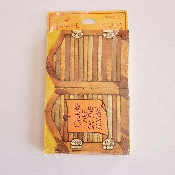 M01 * Hallmark Saloon Door Cocktail Party Invitations NIP Vintage - Picture 2 of 4